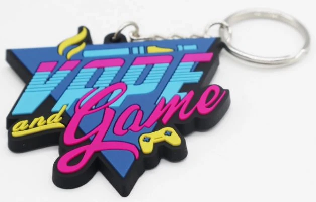 Rubber 3D Soft Pvc Keychain Plastic Keychain with logo