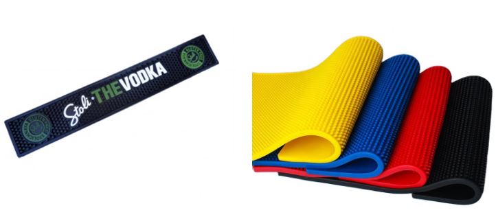 printing or embossed custom logo bar rail mats