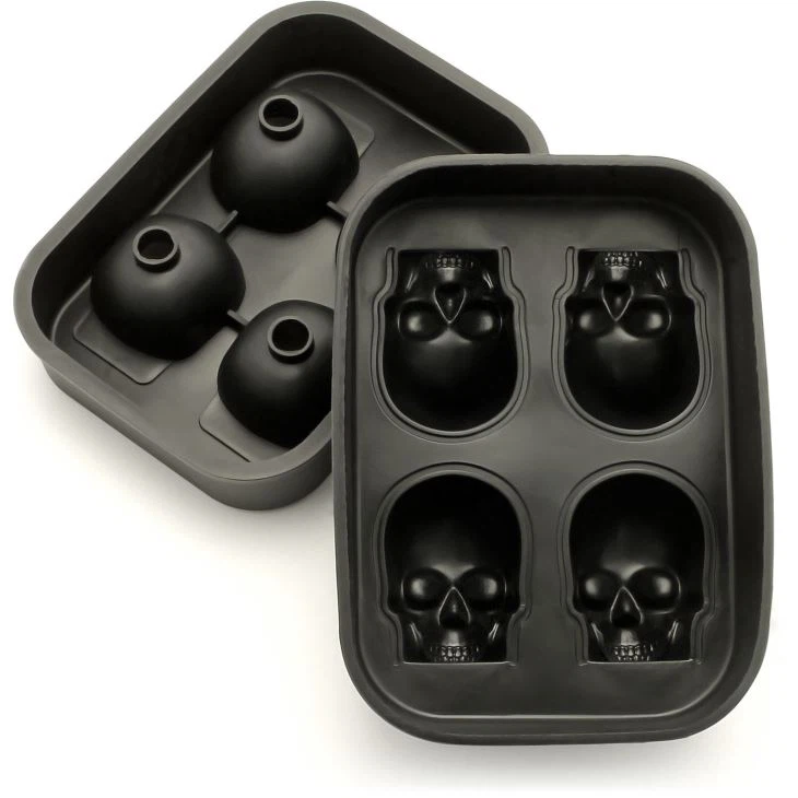 3d Skull Head Silicone Ice Cube Mold Tray Home Bar