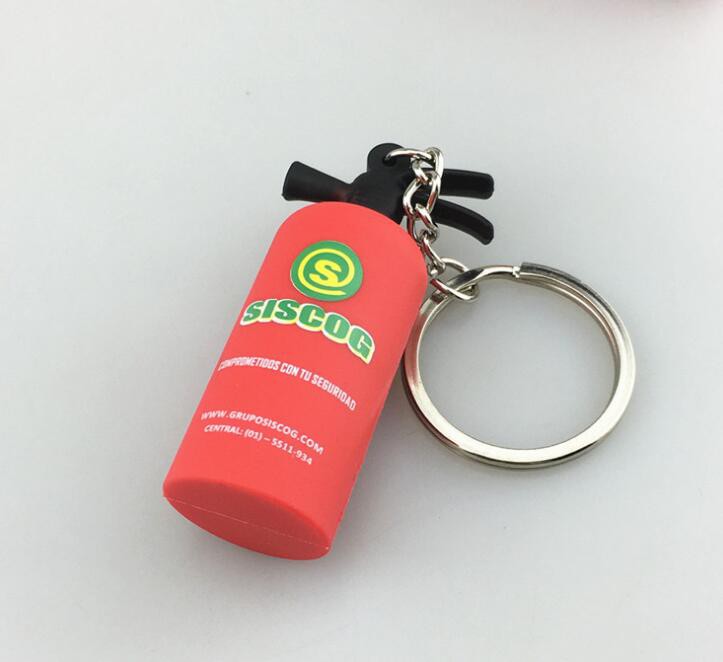 Suvenyras 3D PVC minkštos gumos gesintuvo raktų pakabukai