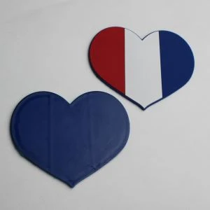 Širdies formos Prancūzijos vėliava PVC padėklas Placemat