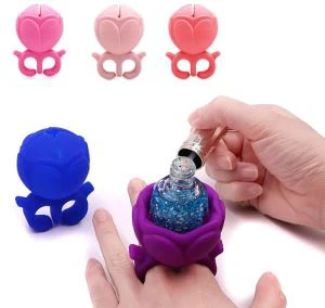 „Lotus“ nagų lako buteliuko rankovė 3D silikoninė apsauga