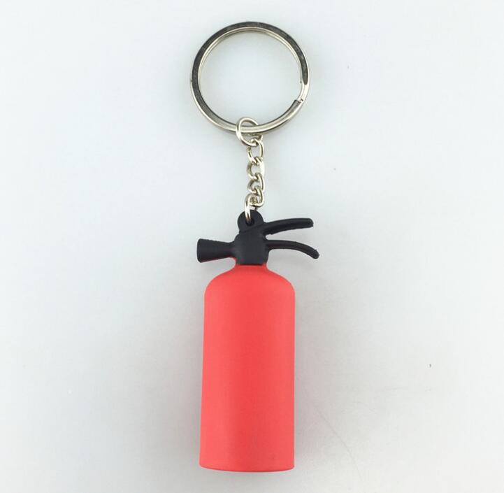 Souvenir 3d Pvc Soft Rubber Fire Extinguisher Keychain