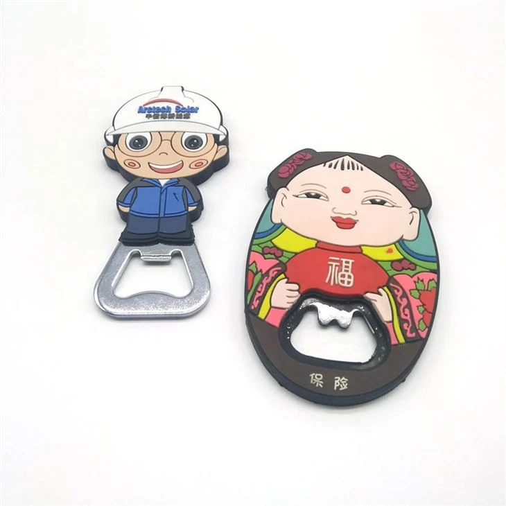 3D juokingos formos silikono/PVC minkšto alaus butelių atidarytuvas