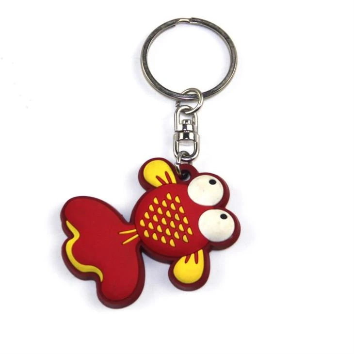 PVC 3d Fish Logo Personalized Rubber Keychain