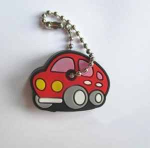 3D dvipusiai OEM mini minkšti PVC raktų dangteliai su raktų pakabuku