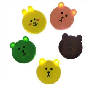 Led Round Cute Silikono kosmetikos veidrodis Merginos Portable