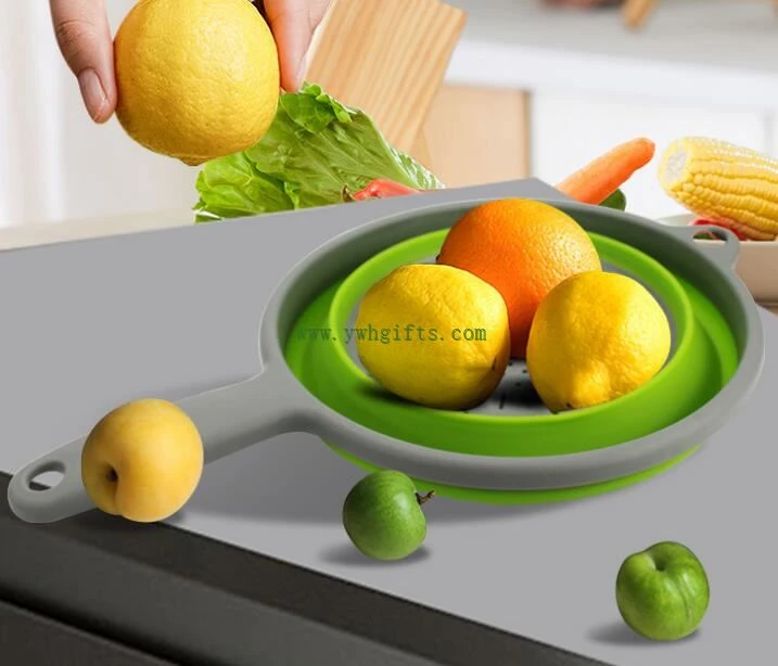 New Design Collapsible Kitchen Silicone Water Draining Basket Filter Basket