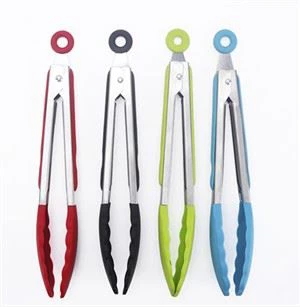 BPA nelipnios karščiui atsparios silikoninės virtuvės maisto žnyplės